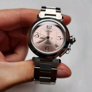 까르띠에 파샤 라이트핑크 다이얼 36mm 브레이슬릿 v