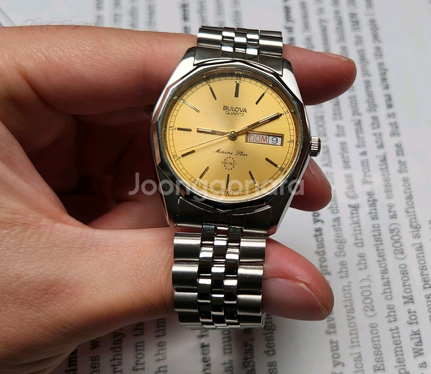 부로바 마린스타 데이데이트 샴골판 각베젤 콤비쿼츠 쥬빌--0