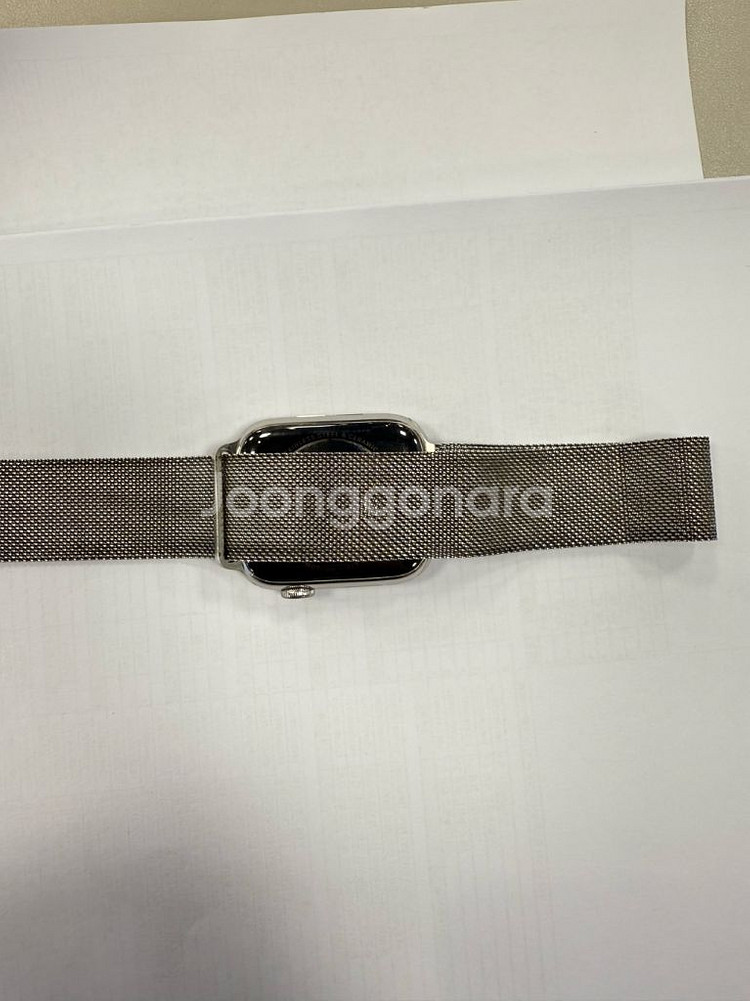 애플워치6시리즈 44mm 실버 스테인리스(박스포함)--5