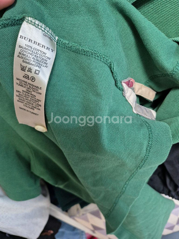 버버리 카라반팔티셔츠(L)--4
