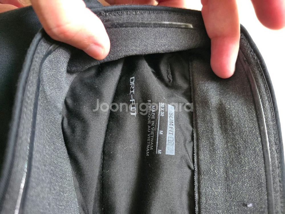 나이키 드라이핏 면 긴바지 남색 베이지색--3