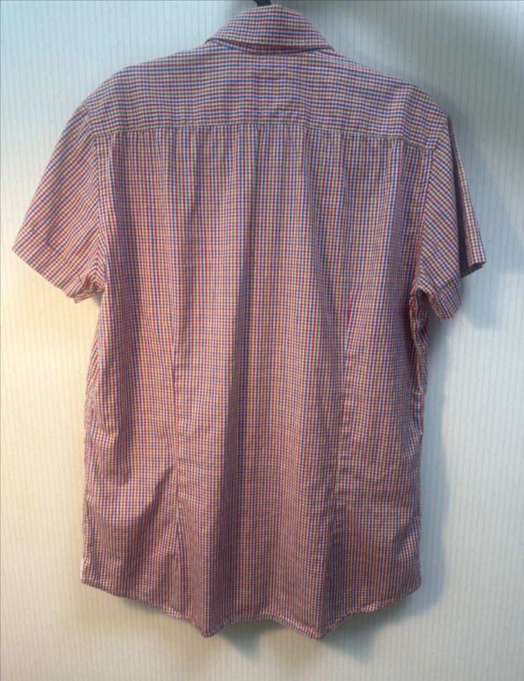 라코스테 남성 체크 반팔 셔츠 95 이미지