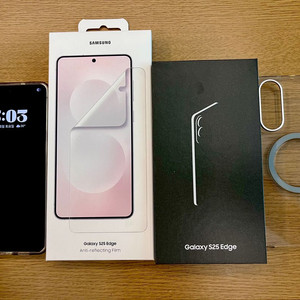 갤럭시25엣지 실버 512GB ar필름,맥세이프케이스