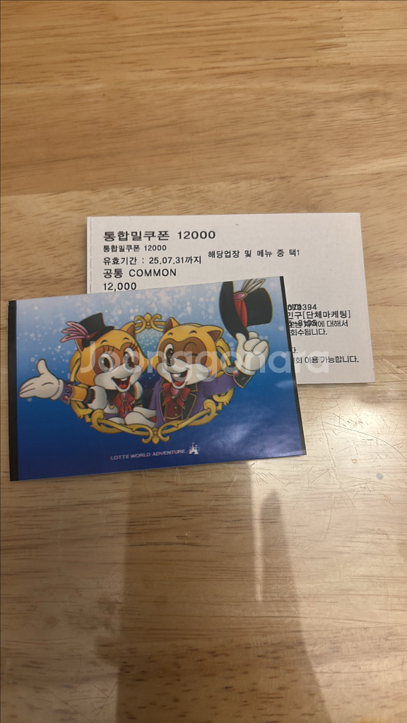 롯데월드 밀쿠폰 12000원 팝니다--1