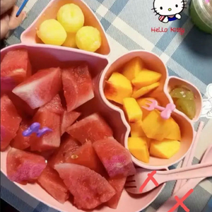 키티 그릇 식판 & 수저 세트