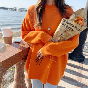 에이블리 루즈핏 울 니트 오렌지 프리