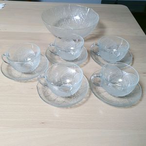 프랑스 아코록 5인 찾잔과 화채볼 팝니다.(완전 미사용