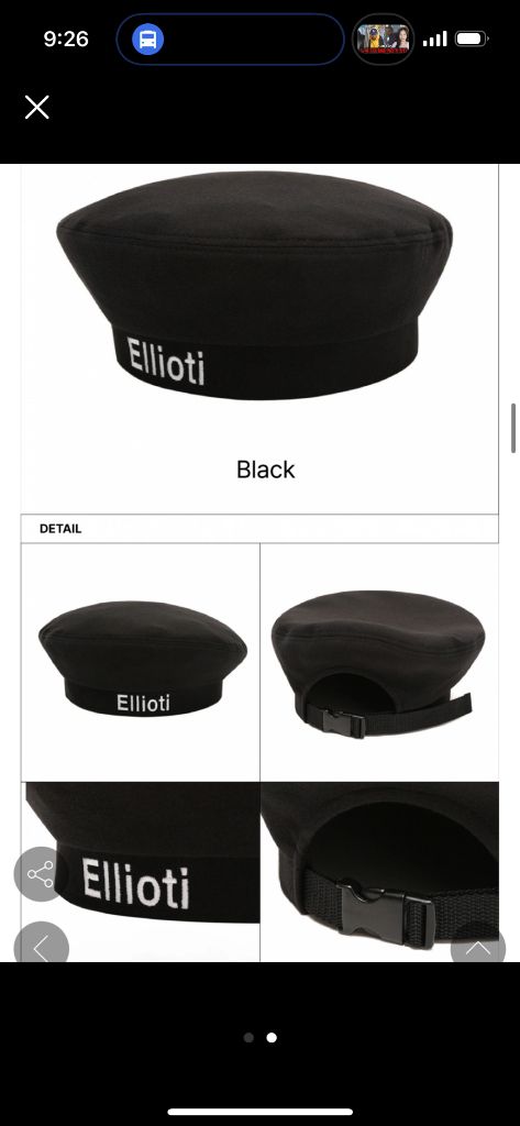 엘리오티 베레모 블랙 방탄뷔 착용--1