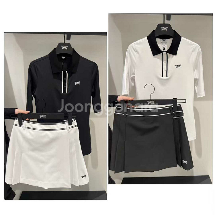 PXG 골프웨어 여성 썸머 플리츠 실루엣 하프 팬츠--0