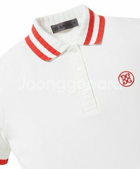 지포어 골프 여성 투톤 컬러 피케 폴로 반팔 티셔츠--3