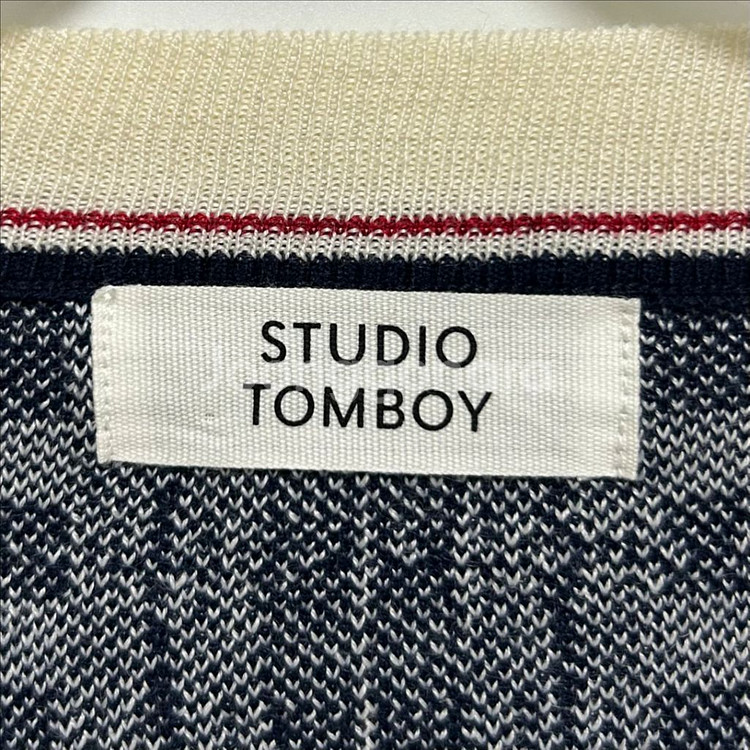 [여자 FREE]스튜디오톰보이 브이넥 체크 가디건--4
