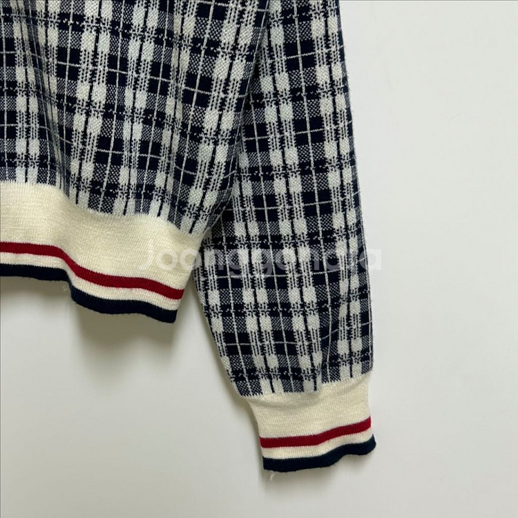 [여자 FREE]스튜디오톰보이 브이넥 체크 가디건--3