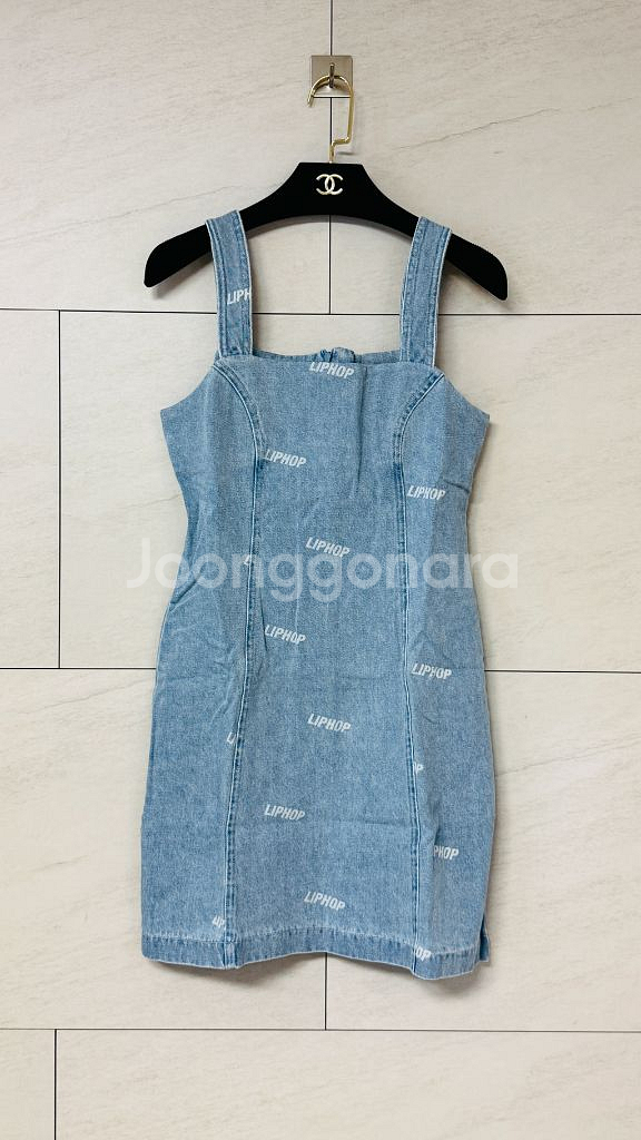 립합/ 빈티지 로고 데님원피스(중청, 새상품)--0