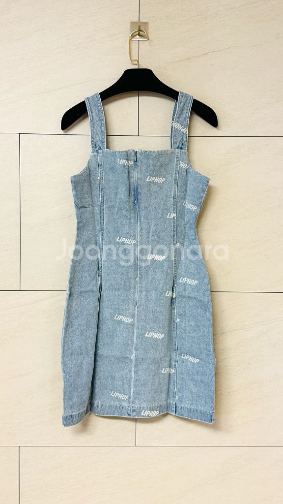 립합/ 빈티지 로고 데님원피스(중청, 새상품)--1
