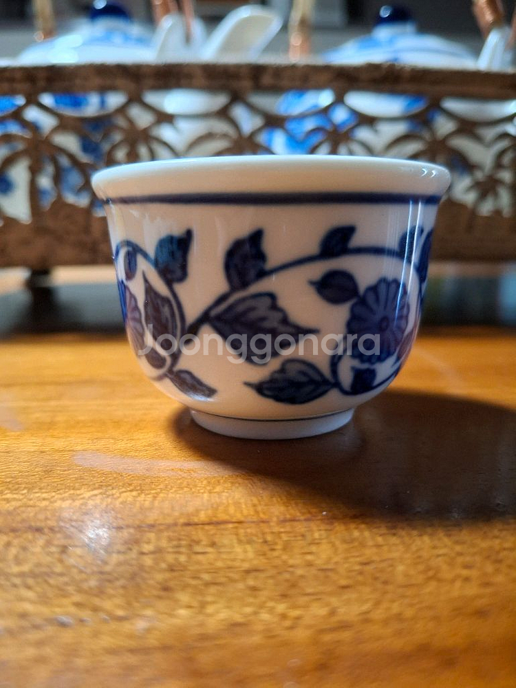 찻병+찻잔 세트 (전통 청화백자 스타일 다기세트)--3