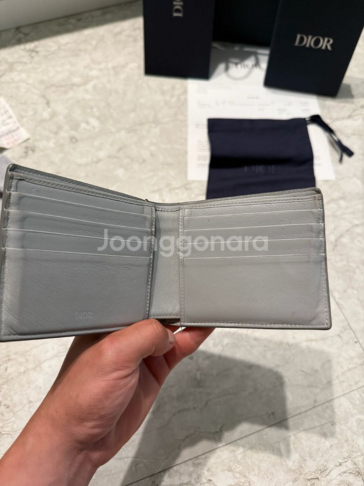 디올 CD 다이아몬드 캔버스 남자반지갑--2