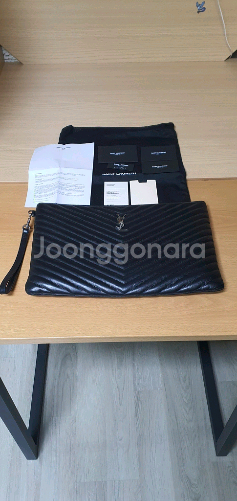 입생로랑 라지 클러치/클러치백 은장 정품S급(감정서O)--1
