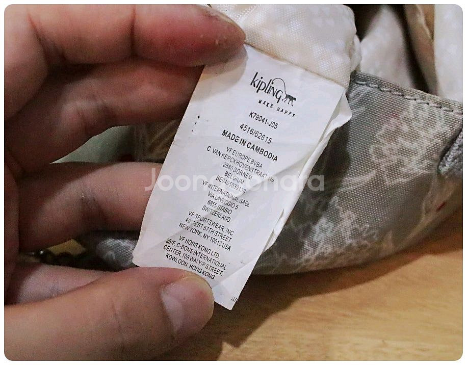 키플링 도트 플라워 프린트 토트백--9