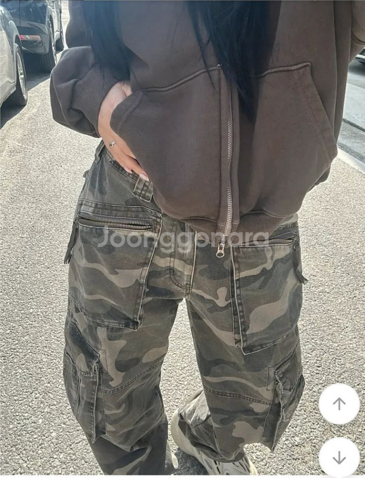 브라운 카모 팬츠 밀리터리 와이드팬츠 빈티지 카고바지--2
