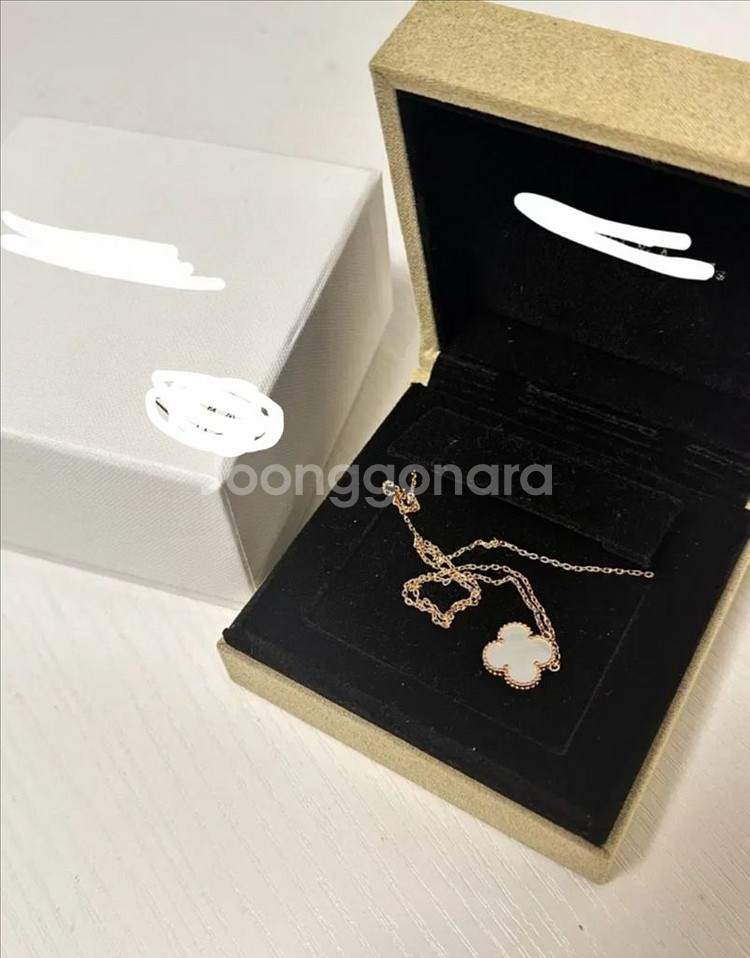 마더오브펄 빈티지 18k 클로버 목걸이 (1:1주문제작--0