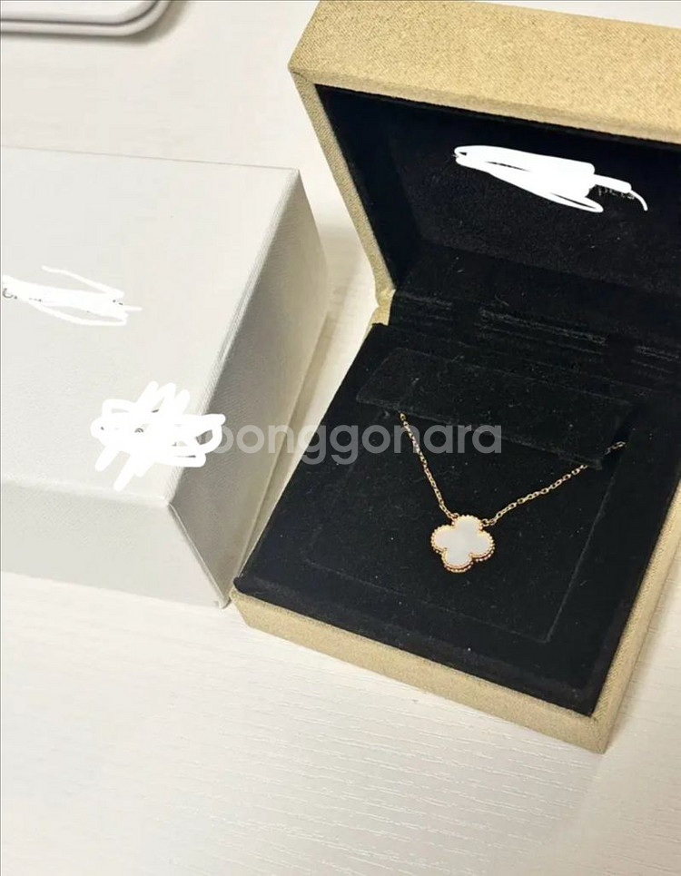 마더오브펄 빈티지 18k 클로버 목걸이 (1:1주문제작--1