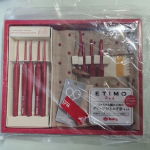 튤립 에티모 레드 코바늘 세트 새상품