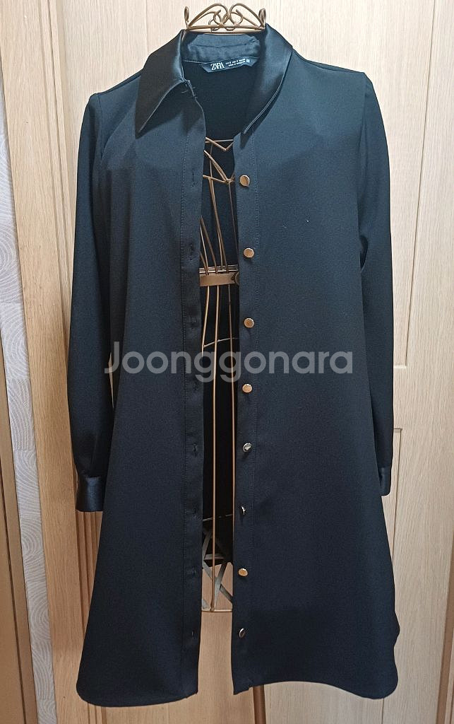 ZARA 자라 블랙 셔츠 원피스 S size--1