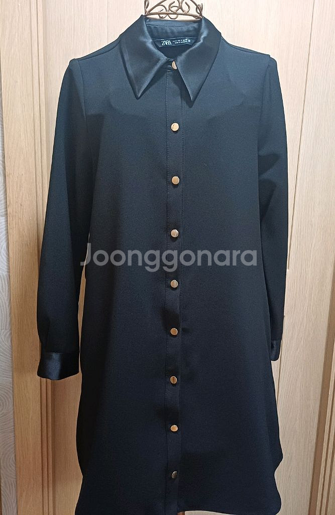 ZARA 자라 블랙 셔츠 원피스 S size--2
