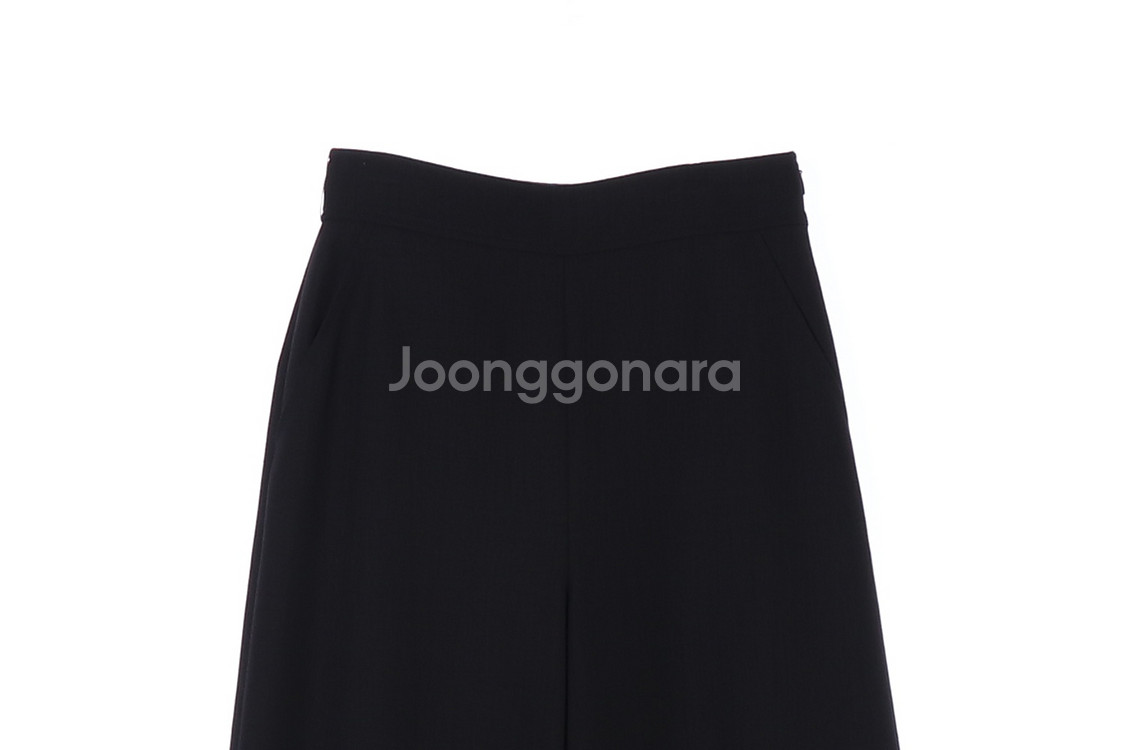 [S]모조에스핀 블랙 리얼 와이드 큐롯 슬랙스 팬츠 바--1