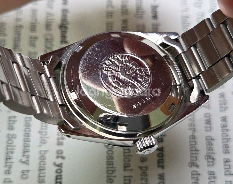 빈티지 부로바 슈퍼세빌 싱글데이트 블루청판 삼선 브레이--8