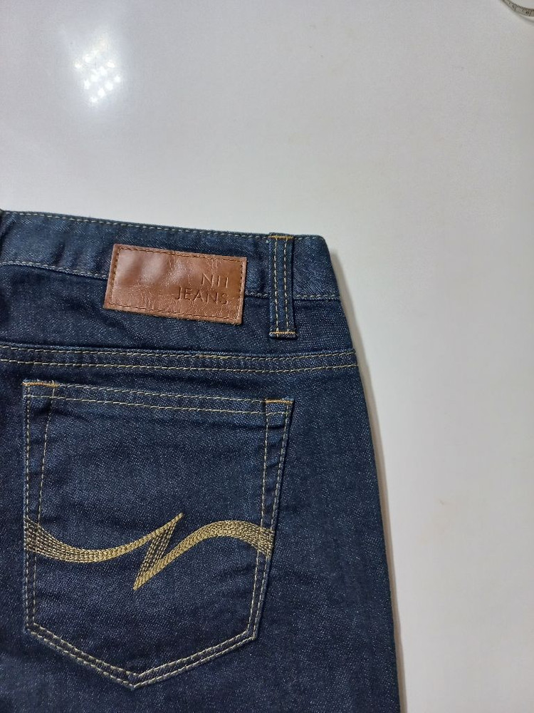 29)새상품)NII 진 가죽패치 레귤러핏 진청 스판일자--2