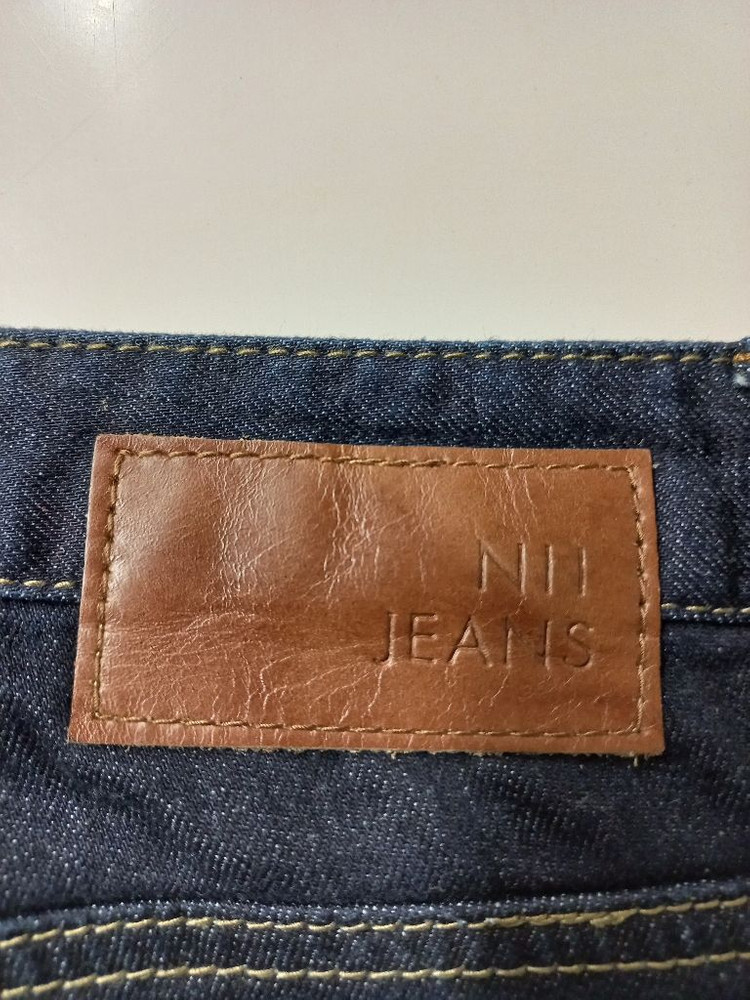 29)새상품)NII 진 가죽패치 레귤러핏 진청 스판일자--3