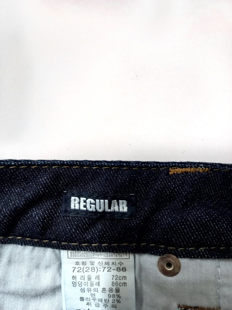 29)새상품)NII 진 가죽패치 레귤러핏 진청 스판일자--6