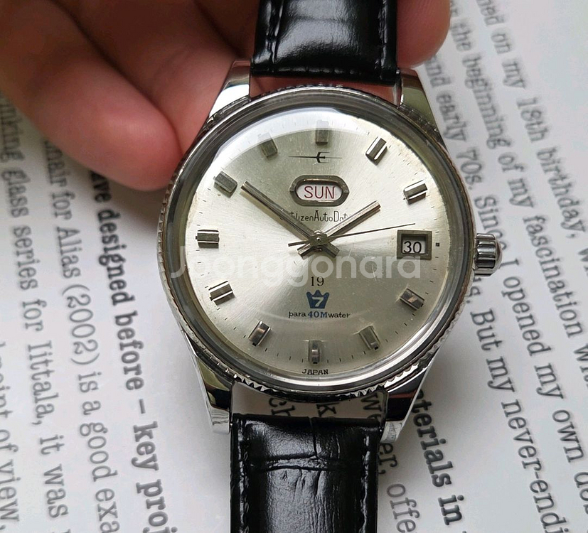레어] 빈티지 시티즌 맷돌 19석 오토데이터 39mm--1