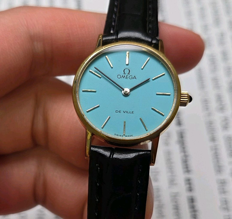 빈티지 오메가 드빌 민트 까보숑용두 수동 메커니컬 여성 이미지