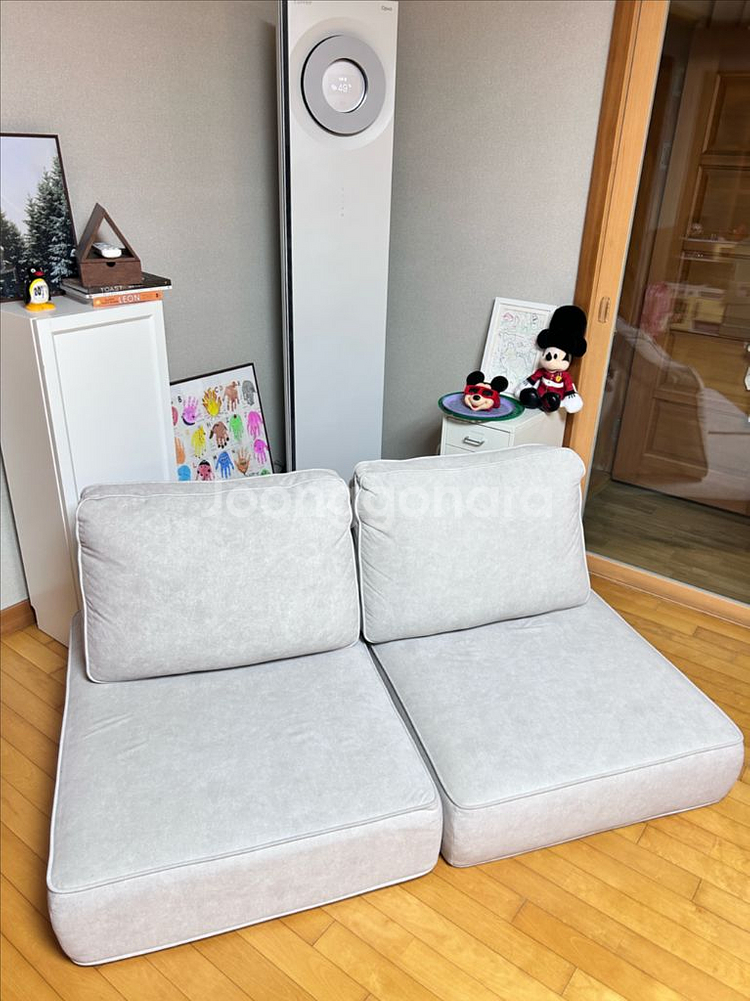 비앙스 캐리 아쿠아 패브릭 모듈 와이드 좌식소파 세트--1