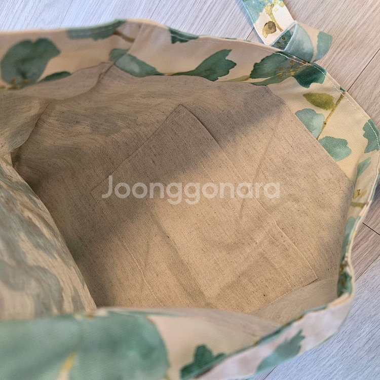 핸드메이드 에코백 꽃무늬 파란색 하늘색--3