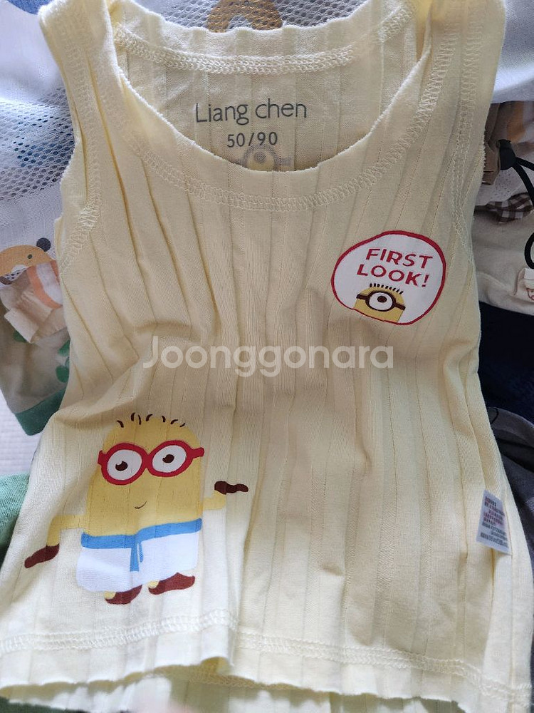 90남유아*민트+연노랑*민소매모달면티>[2벌세트]--0