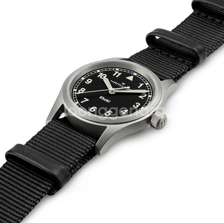 해밀턴 카키필드 쿼츠 33mm 블랙 다이얼--1