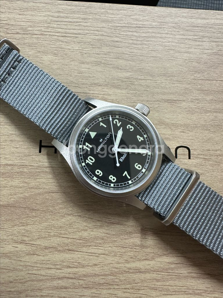 해밀턴 카키필드 쿼츠 33mm 블랙 다이얼--5