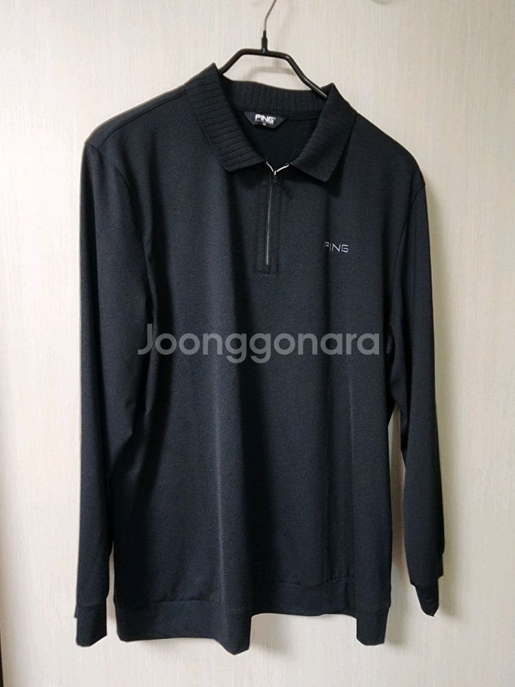 핑 ping 카라 포인트 반집업 티셔츠 긴팔 105 블--1
