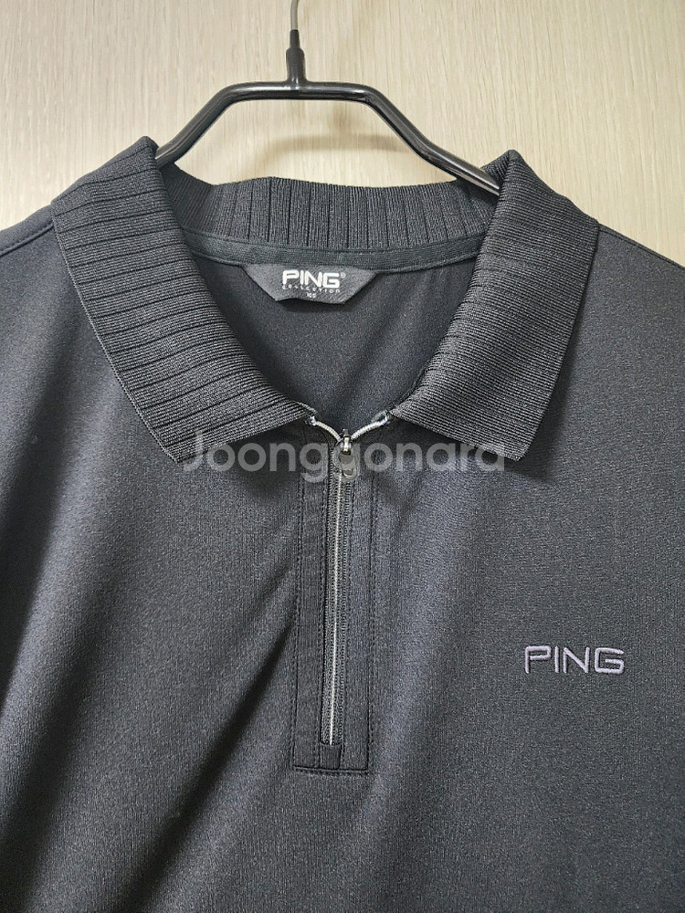 핑 ping 카라 포인트 반집업 티셔츠 긴팔 105 블--2