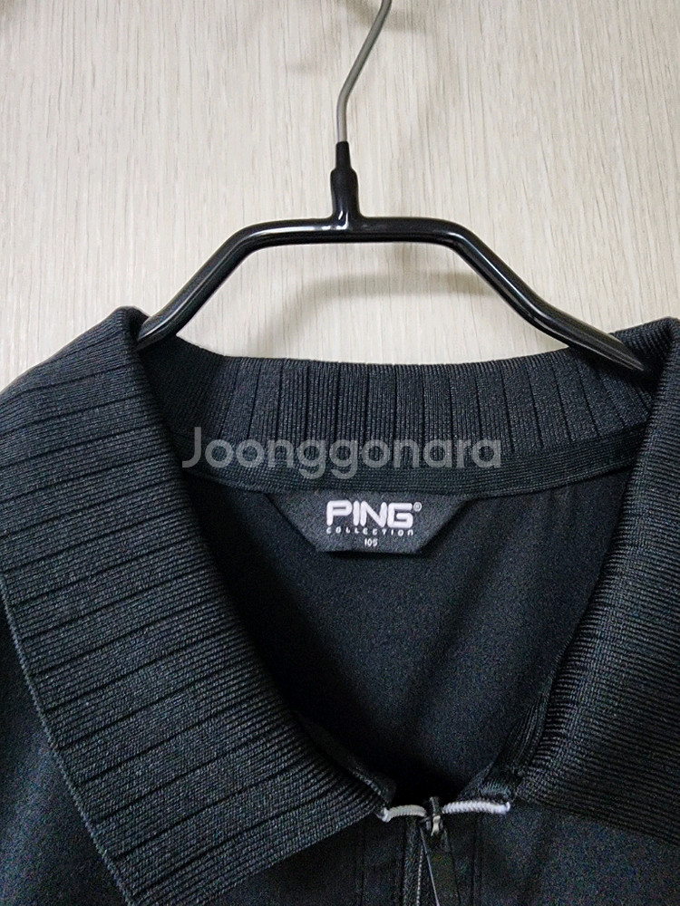 핑 ping 카라 포인트 반집업 티셔츠 긴팔 105 블--3