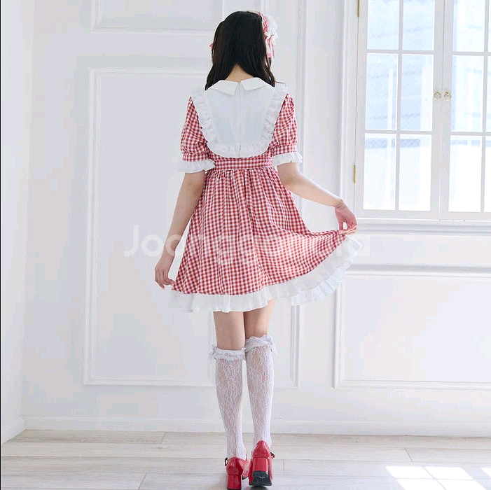 새상품)디어마이러브 디마럽 하트포켓 리본 프릴 원피스--1