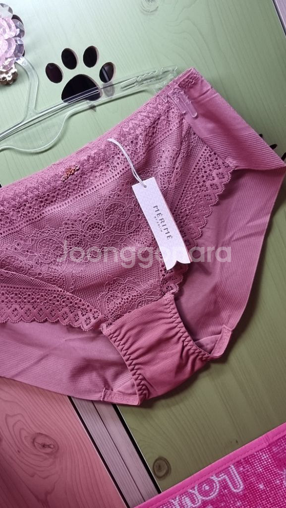 에블린MERIME 로즈핑크 레이스 노라인팬티90~95--3