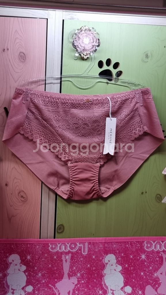 에블린MERIME 로즈핑크 레이스 노라인팬티90~95--4