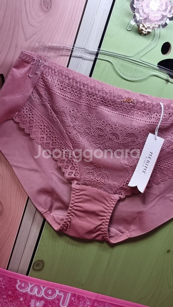 에블린MERIME 로즈핑크 레이스 노라인팬티90~95--5