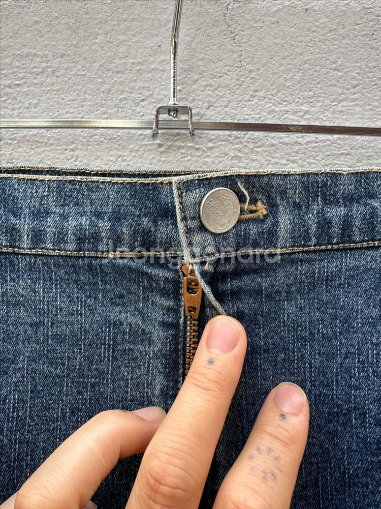 일본빈티지 플라워 자수 머메이드 데님 롱 스커트 치마--3