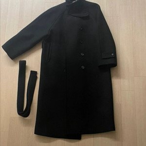 킨더살몬 울 더블 코트 블랙