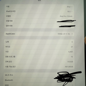 아이패드 프로13 M4, 와이파이 512GB 판매